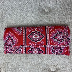 Red Vera Bradley Large Tri-fold Wallet Clutch